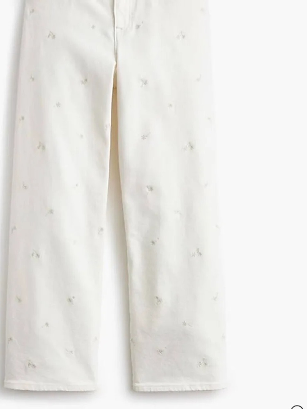 J. Crew wide leg embroidered cropped jeans - Picture 3 of 6